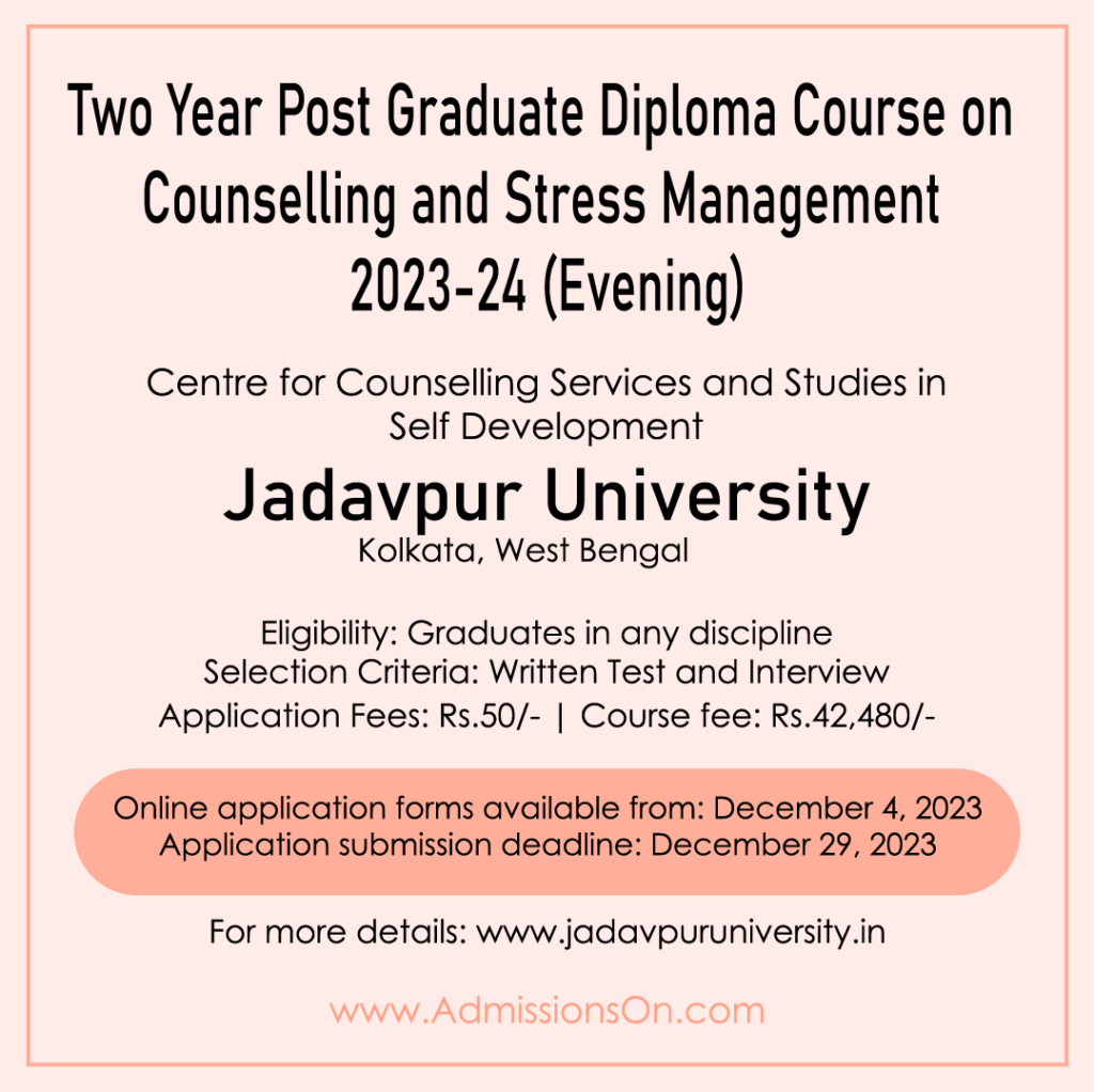 Two-Year PG Diploma in Counselling and Stress Management