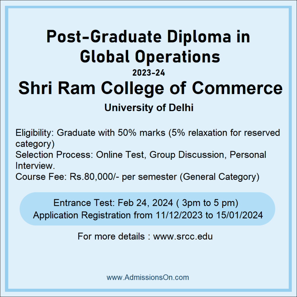 PG Diploma at SRCC
