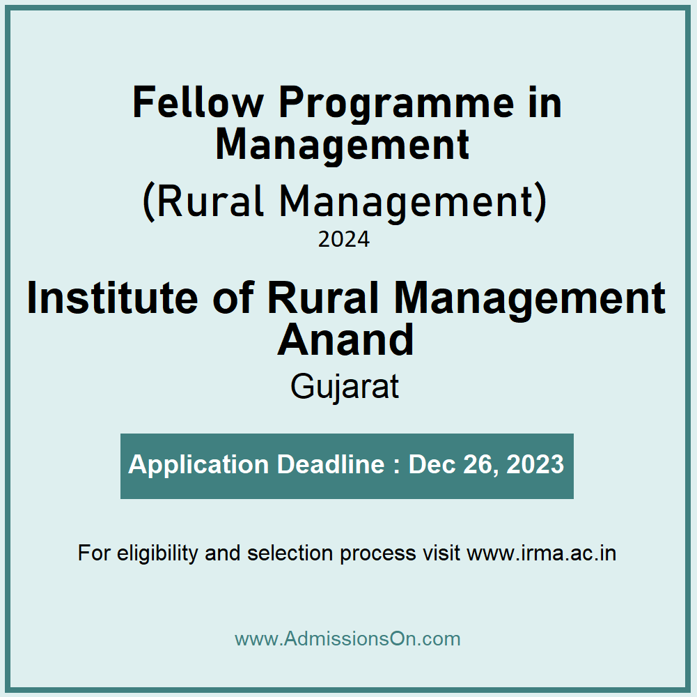 PhD in rural management at IRMA