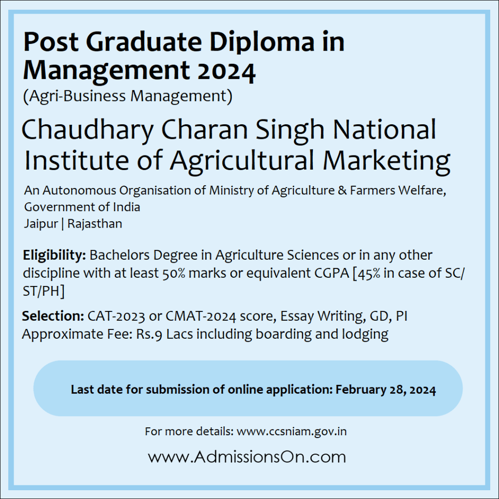 Diploma in Agri Business Management 2024