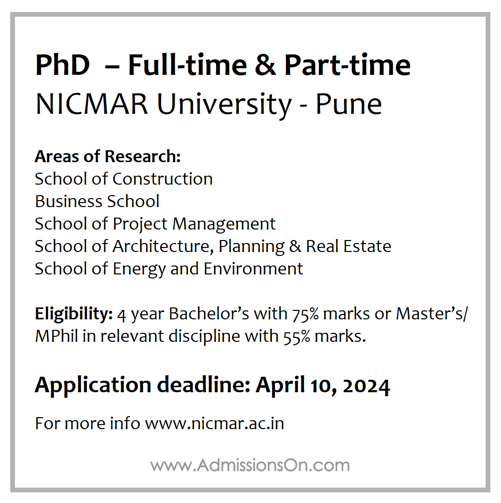 PhD Real Estate - Admission Notice