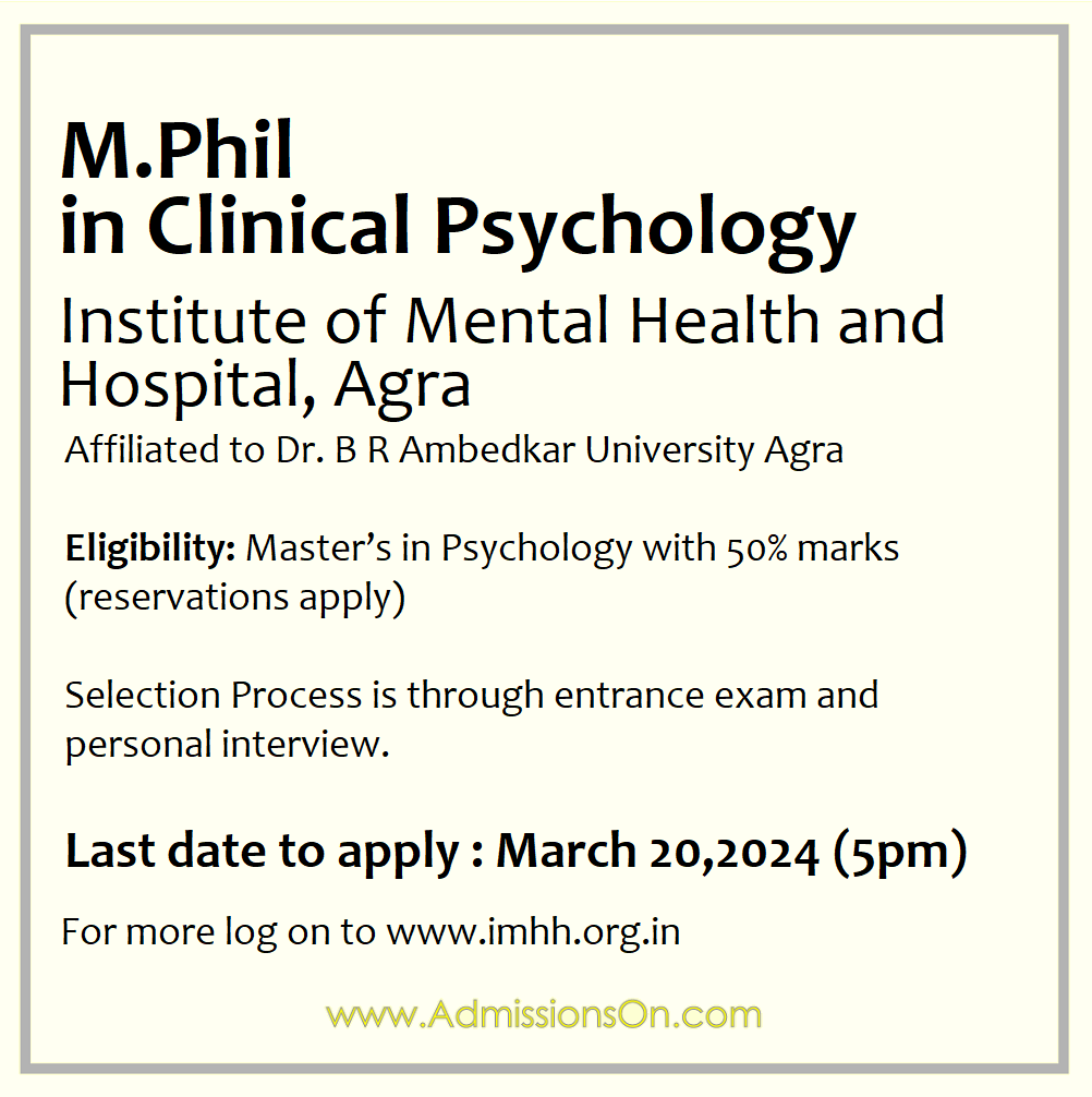 MPhil Clinical Psychology - Admissions On