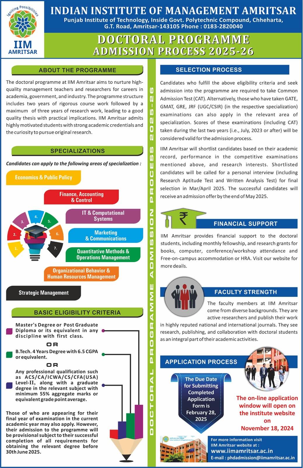 IIM Amritsar PhD 2025 1 IIM Amritsar PhD 2025 official advertisement