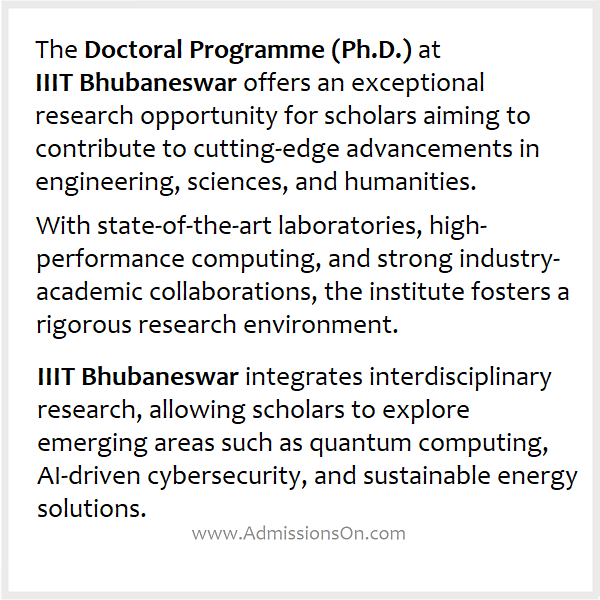 IIIT Bhubaneswar PhD 2025 Notice