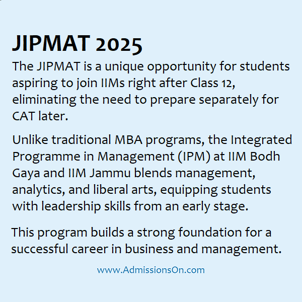 JIPMAT 2025 Admission Alert